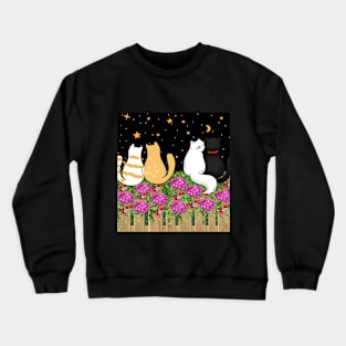 Cats looking the Moon Crewneck Sweatshirt